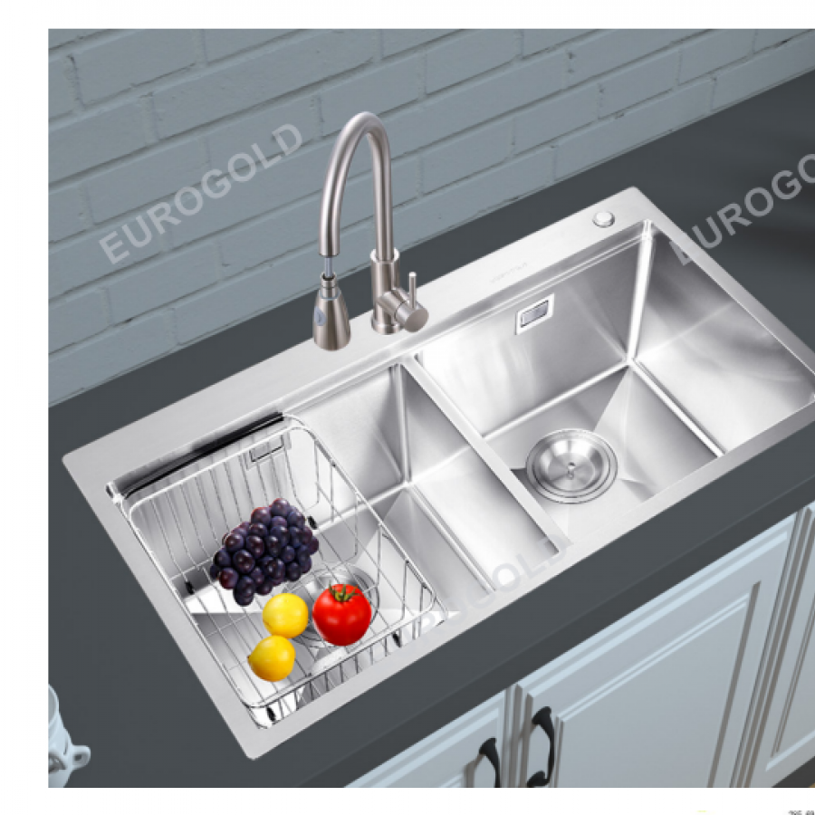 Chậu rửa inox SUS304 kèm khay inox, khay gài dao dày 1.0mm EUD88850