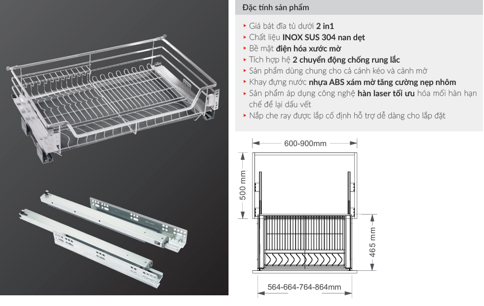 Giá Bát Đĩa, Nan Dẹt  SIRIUS SERIES XD.60S