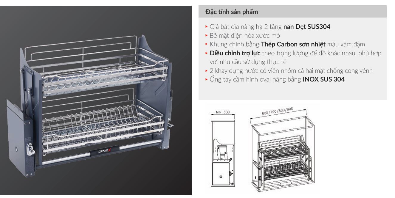 Giá Bát Nâng Hạ Nan Dẹt  SIRIUS SERIES XL.90S