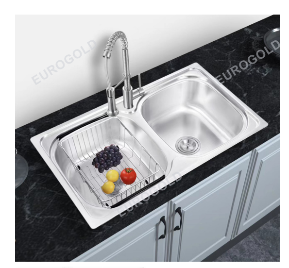Chậu rửa inox SUS304 kèm khay inox, khay gài dao dày 1.0mm  EUS67848