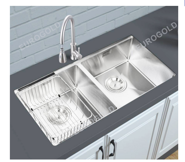 Chậu rửa inox SUS304 kèm khay inox, khay gài dao dày 1.0mm  EUS98746