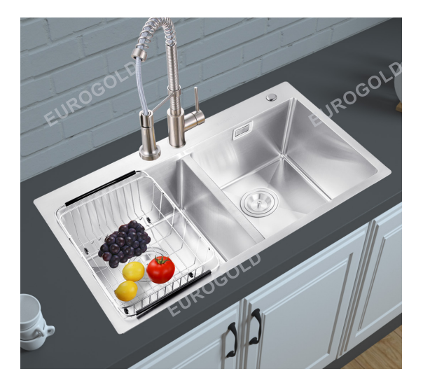 Chậu rửa inox SUS304 kèm khay inox, khay gài dao dày 1.0mm  EUS47878