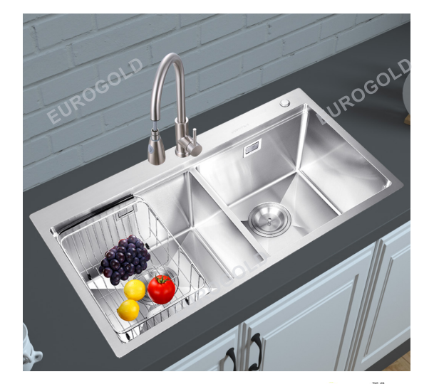 Chậu rửa inox SUS304 kèm khay inox, khay gài dao dày 1.0mm EUD88850