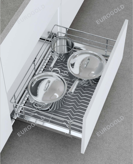 Giá Xoong Nồi- Bát Đĩa SUS304 Nan OVal - Ray Giảm Chấn EPV5090